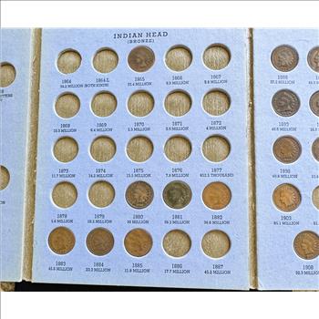 1856-1909 INDIAN HEAD CENT INCOMPLETE COIN SET IN A WHITMAN BOOK