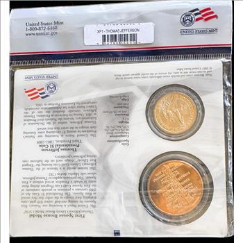 2007 US MINT PRESIDENTIAL GOLDEN $1 DOLLAR AND FIRST SPOUSE MEDAL SET IN OGP
