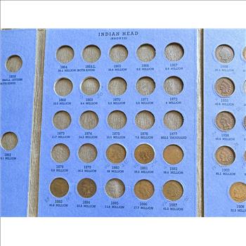 1856-1909 INDIAN HEAD CENT INCOMPLETE COIN SET IN A WHITMAN BOOK