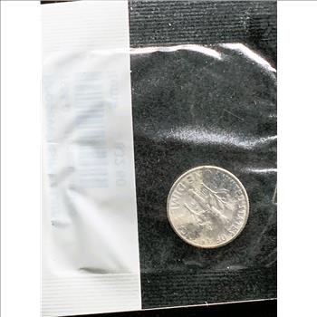 1955-D ROOSEVELT SILVER DIME, UNCIRCULATED MS-60, BRIGHT SHINY COIN IN SEALED PKG