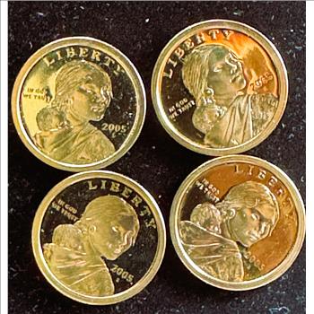 2005-S (4) GOLDEN SACAGAWEA $1 DOLLAR CAMEO PROOFS UNC HIGH QUALITY COINS