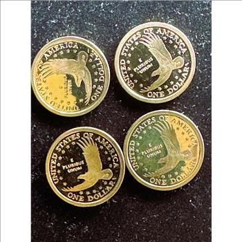 2005-S (4) GOLDEN SACAGAWEA $1 DOLLAR CAMEO PROOFS UNC HIGH QUALITY COINS