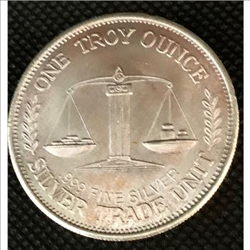 1985 SILVER TRADE UNIT 1oz .999 FINE MORGAN DESIGN
