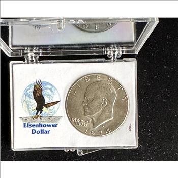 1974-D EISENHOWER $1 DOLLAR COIN IN A CASE