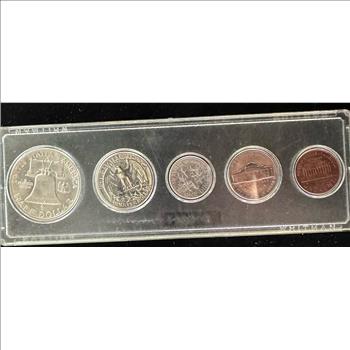 1963-D SILVER 5 COIN SET UNCIRCULATED BRIGHT LUSTER IN THE SLAB 