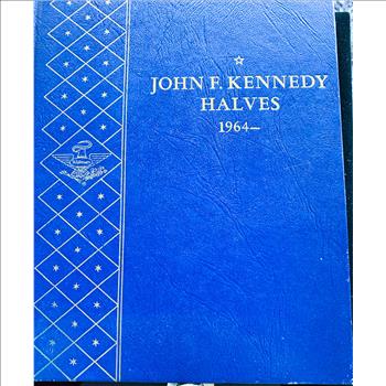 JOHN F KENNEDY HALVES COLLECTION 1964- IN WHITMAN BOOK, 15 QUALITY COINS, INCLUDING 4 SILVER