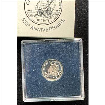 1997 CANADA 500TH ANNIVERSARY 10 CENTS ULTRA CAMEO PROOF IN ORIG MINT CASE PKG