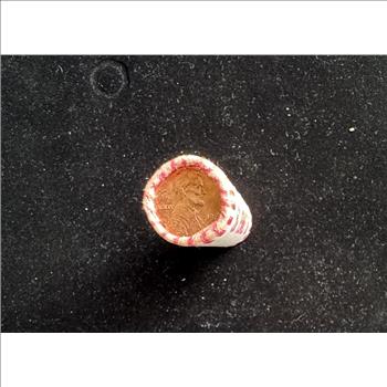 1981 ROLL OF 50 UNCIRCULATED COPPER LINCOLN PENNY COINS, LAST YEAR OF COPPER PENNIES, IN ORIGINAL BANK WRAPPER