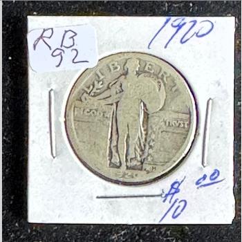 1920 SILVER STANDING LIBERTY QUARTER COIN