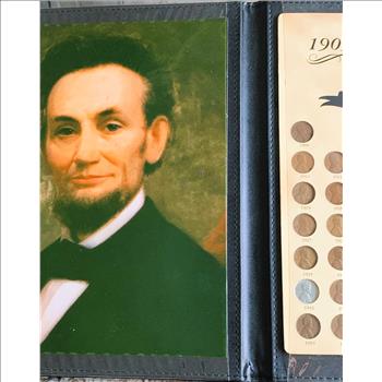 COMPLETE SET LINCOLN WHEAT COLLECTION, 1909-1958 (51)  COINS IN BEAUTY HARD BACK BOOK