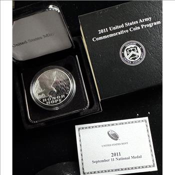 9/11 NATIONAL COMMEMORATIVE MEDAL COIN .999 PURE SILVER P  MINT PROOF, ORIG US MINT CAPSULE, BOX, COA