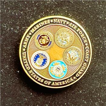 ALL MILITARY BRANCHES THANK YOU FOR YOUR SERVICE, BU MEDAL COIN, REALLY NICE