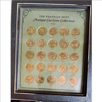 ANTIQUE CAR COIN COLLECTION SERIES 1, FRANKLIN MINT, 25 COIN SET