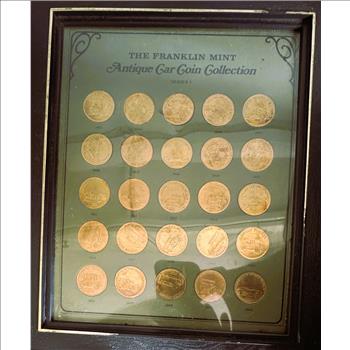 ANTIQUE CAR COIN COLLECTION SERIES 1, FRANKLIN MINT, 25 COIN SET