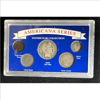 AMERICANA SERIES YESTERYEAR COLLECTION 5 COIN SET QUALITY OLD COINS IN ORIG HARD CASE