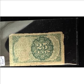 1874 US FRACTIONAL PAPER CURRENCY 25 CENTS