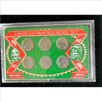 AMERICAN FRONTIER 6 COIN BUFFALO NICKEL SET IN A HARD CASE