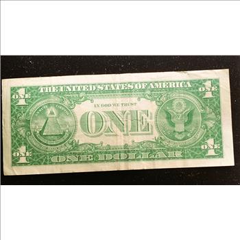 SILVER CERTIFICATE SERIES 1957 B , $1 DOLLAR NOTE,  BLUE SEAL, IN SLEVE