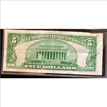 1950 A SERIES, $5 DOLLAR FEDERAL RESERVE NOTE, GREEN SEAL, CRISP IN SLEVE