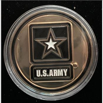 U.S. ARMY CHALLENGE COMMEMORATIVE COLLECTION US ARMY 1775 24K GOLD PLATING IN ORIG CASE 