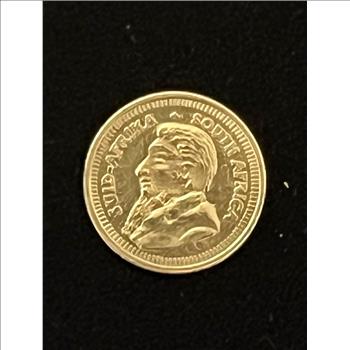 GOLD MINATURE REPLICA 1980 14kt SOUTH AFRICA KRUGERRAND 0.2g GOLD COIN