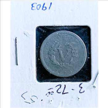 1903 LIBERTY HEAD V NICKEL, NICE COIN