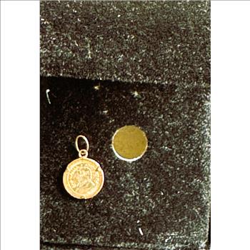 GOLD, MINATURE 14K GOLD 1980 SOUTH AFRICA KRUGERRAND COIN, STRUCK FROM HAND ENGRAVED DIES OF THE INT MONETARY MINT, WITH COA