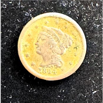 1844 U.S. ONE CENT COPPER CLEAR DETAILS COIN