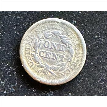 1844 U.S. ONE CENT COPPER CLEAR DETAILS COIN