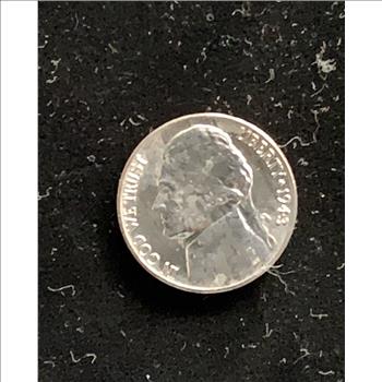 1943-D SILVER WARTIME JEFFERSON NICKEL, UNCIRCULATED BRILLIANT SHINY COIN