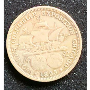 1893 SILVER COLUMBIAN EXPOSITION (CHICAGO WORLD FAIR) COMM UNITED STATES HALF DOLLAR , NICE COIN