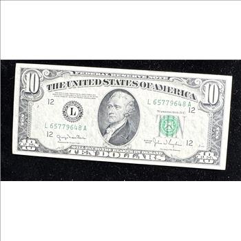 1950 SERIES CRISP $10 DOLLAR FEDERAL RESERVE NOTE, BANK OF SAN FRANCISCO, IN A SLEVE