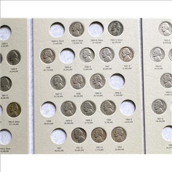 1938-1961 JEFFERSON NICKEL INCOMPLETE COIN SET IN A WHITMAN COLLECTOR BOOK