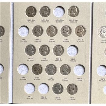 1938-1961 JEFFERSON NICKEL INCOMPLETE COIN SET IN A WHITMAN COLLECTOR BOOK