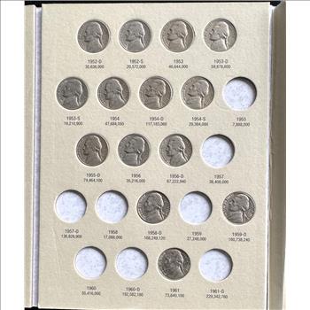 1938-1961 JEFFERSON NICKEL INCOMPLETE COIN SET IN A WHITMAN COLLECTOR BOOK