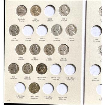 1938-1961 JEFFERSON NICKEL INCOMPLETE COIN SET IN A WHITMAN COLLECTOR BOOK