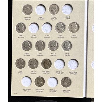 1938-1961 JEFFERSON NICKEL INCOMPLETE COIN SET IN A WHITMAN COLLECTOR BOOK