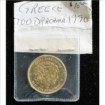 GREECE,, 1990 100 DRACHMA NICE COIN