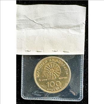 GREECE,, 1990 100 DRACHMA NICE COIN