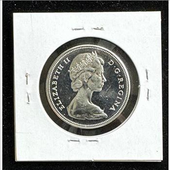 1967 SILVER CANADIAN GOOSE GEM COIN, BU BLAST WHITE