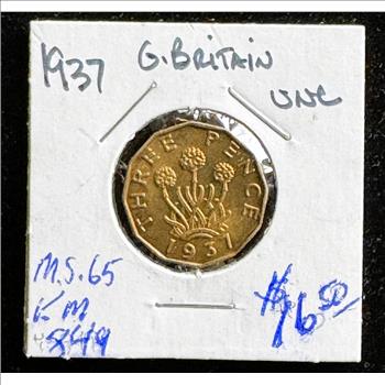 1937 GREAT BRITIAN, UNC HIGH GRADE BRIGHT LUSTER DETAIL COIN