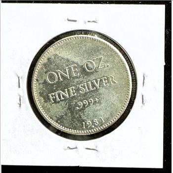VINTAGE HOFFMAN & HOFFMAN 1981 1oz .999 FINE SILVER ROUND, VERY NICE SCARCE COIN