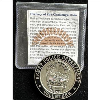 CITY OF HEMET VOLUNTEER POLICE DEPT 2013 CHALLENGE LIKE NEW COIN