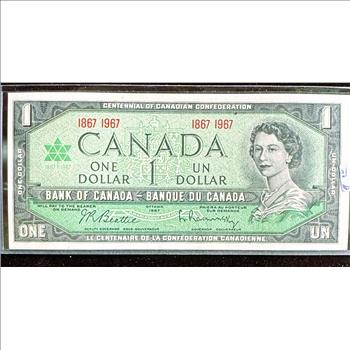 1967 OTTAWA CANADA $1 DOLLAR CRISP LIKE NEW IN SLEVE