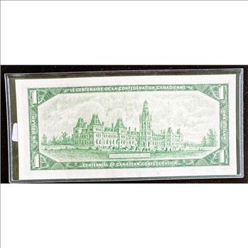 1967 OTTAWA CANADA $1 DOLLAR CRISP LIKE NEW IN SLEVE