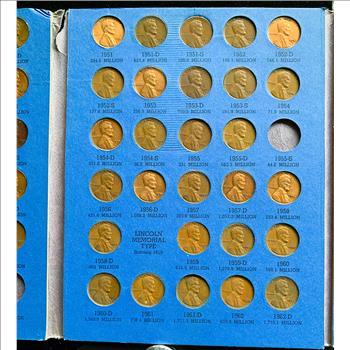 LINCOLN CENT COIN COLLECTION WHITMAN BOOK, ALMOST COMPLETED