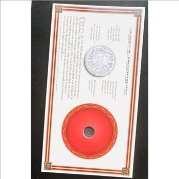 1858-O SEATED LIBERTY SILVER HALF DIME COIN ON A NICE DISPLY INFO CARD