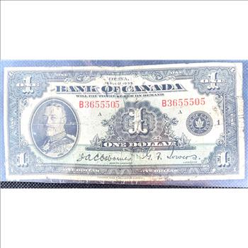 CANADA 1 DOLLAR BILL 1935