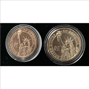 $1 US DOLLAR,  US PRESIDENTS COLLECTION JOHN ADAMS & THOMAS JEFFERSON UNCIRCULATED IN ORIG CASES (2 COINS)