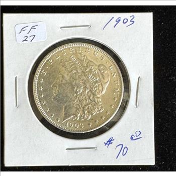 1903 MORGAN SILVER DOLLAR BRIGHT LUSTER COIN, HARD TO GET BEST PHOTO IN HOLDER